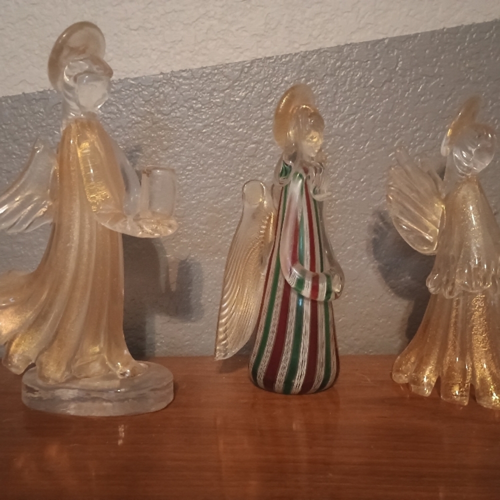 Glass Angel Figurines Set